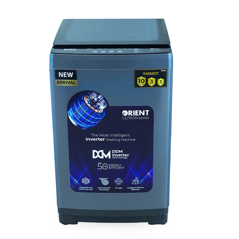 ORIENT 12KG AUTOMATIC TOP LOAD ULTRON WASHING MACHINE Model 1250 METALLIC GREY