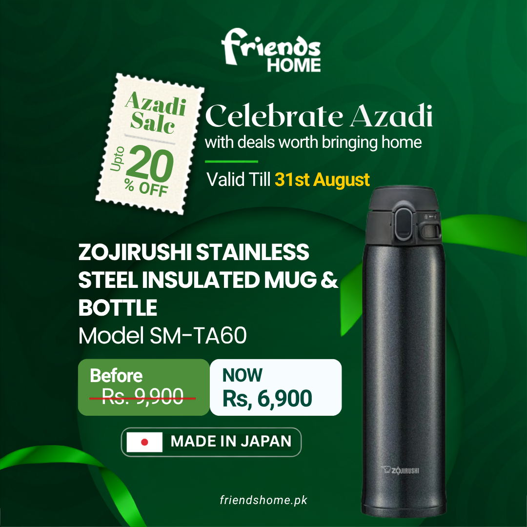ZOJIRUSHI STAINLESS STEEL INSULATED MUG & BOTTLE Model SM-TA60