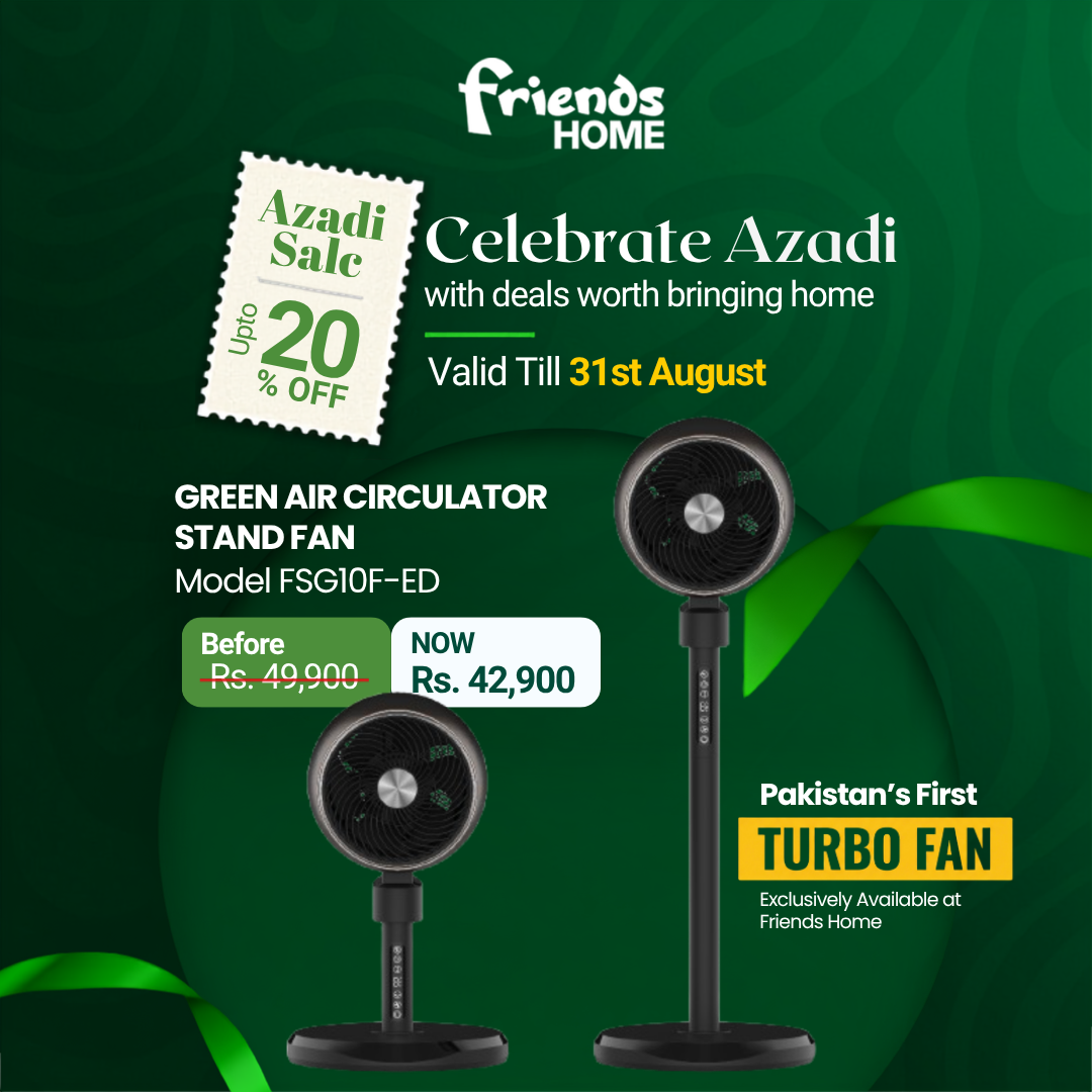 GREEN AIR CIRCULATOR STAND FAN Model FSG10F-ED
