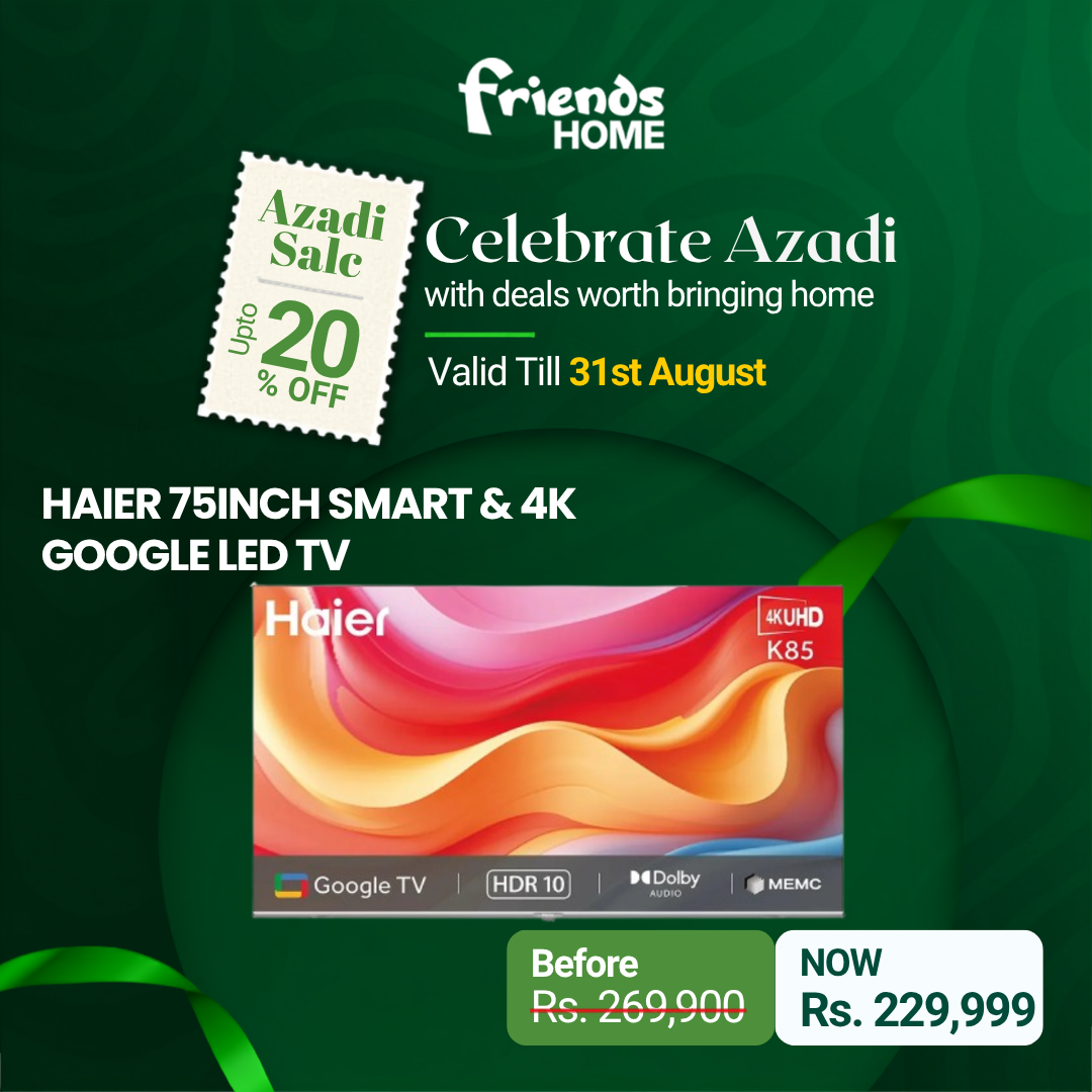 HAIER 75INCH SMART & 4K GOOGLE LED TV Model H75K85FUX