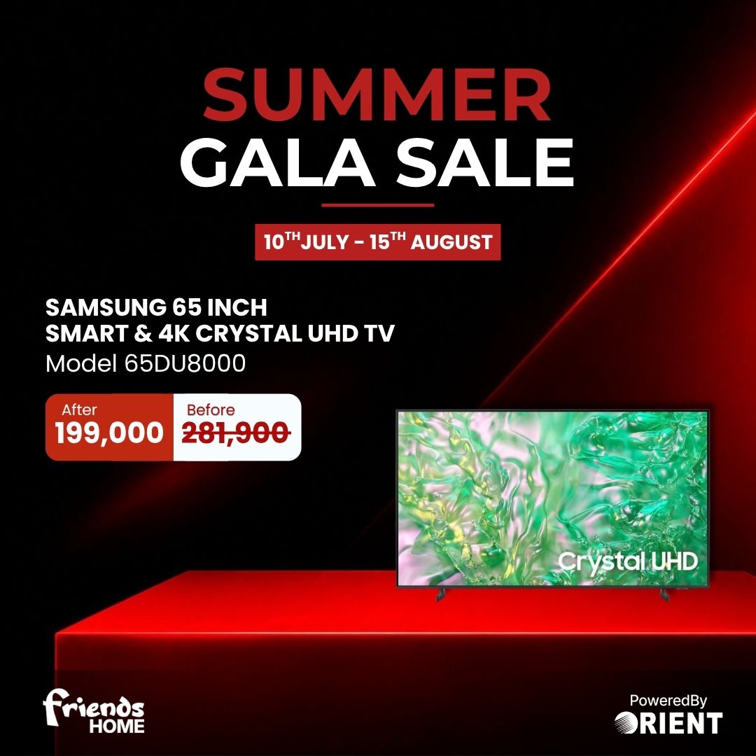 SAMSUNG 65 INCH SMART & 4K CRYSTAL UHD TV Model 65DU8000
