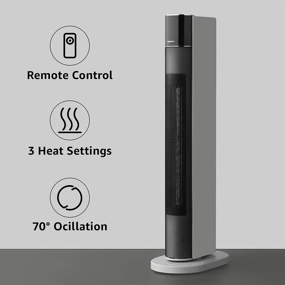 AMAZON BASICS OSCILLATING PORTABLE TOWER HEATER Model BO7W85DJQV