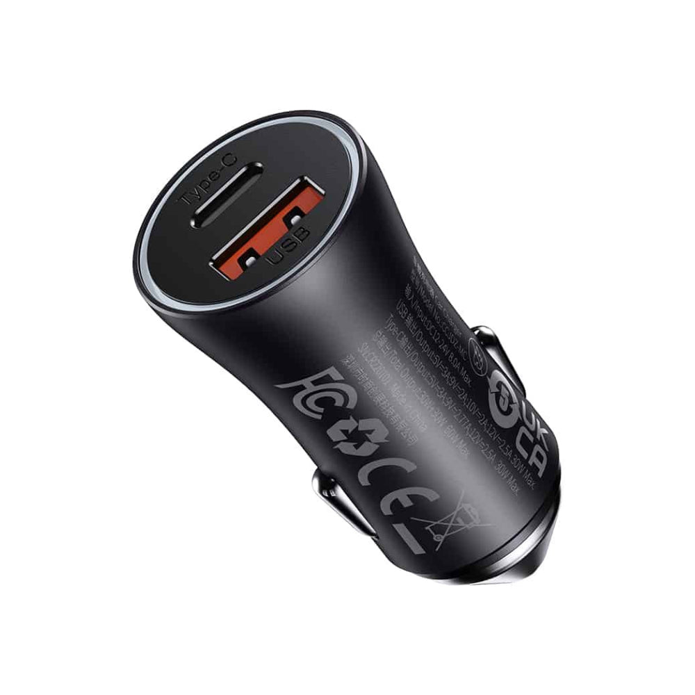 BASEUS CAR CHARGER Model MAXDUAL FAST CHARGER U+C 60W