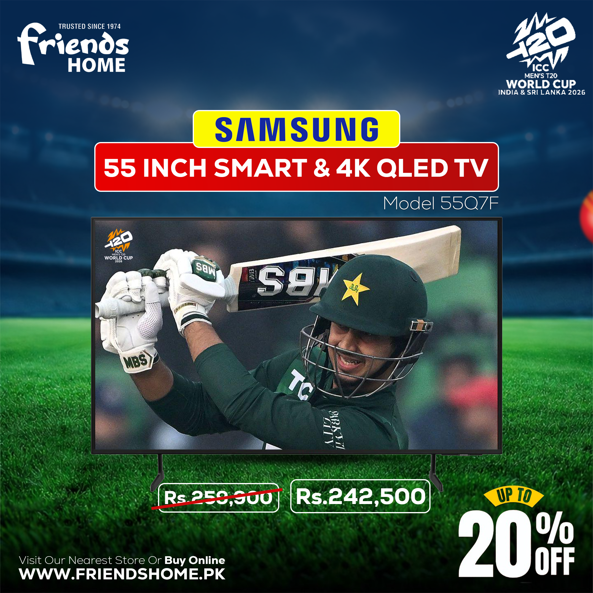 SAMSUNG 55 INCH SMART & 4K QLED TV Model 55Q7F