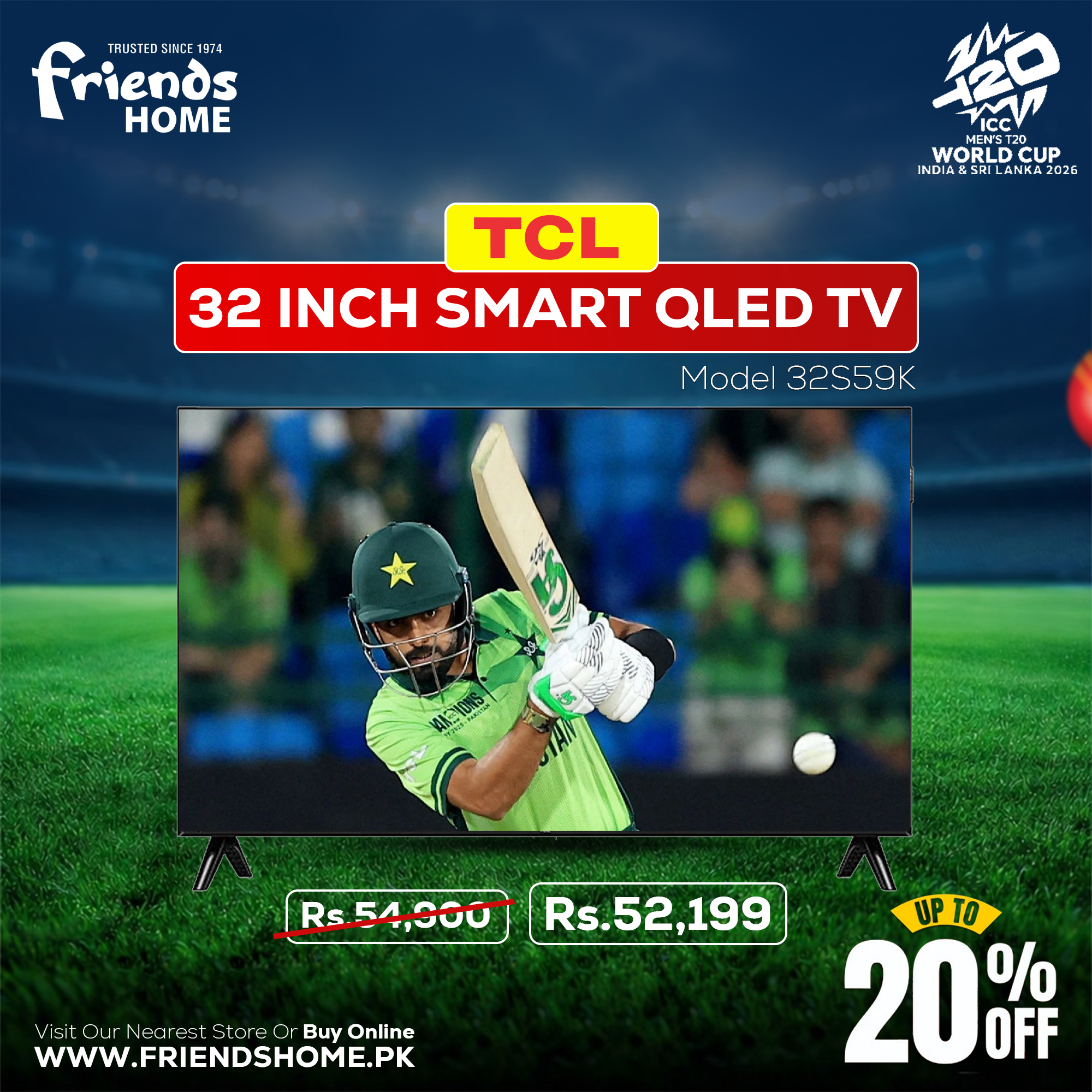 TCL 32 INCH SMART QLED TV Model 32S59K