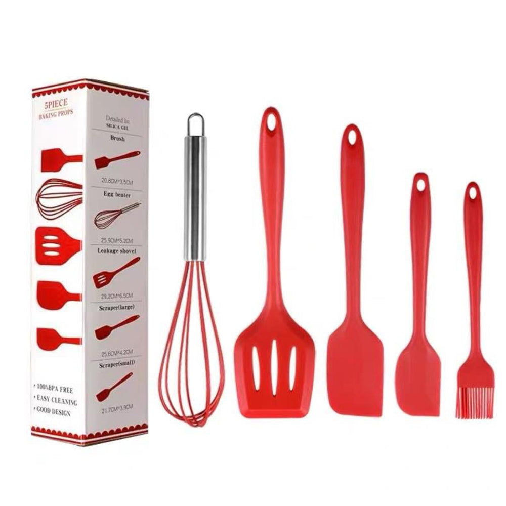 SILICONE COOKING KITCHEN UTENSILS SET FOR BAKING 5 PIECE
