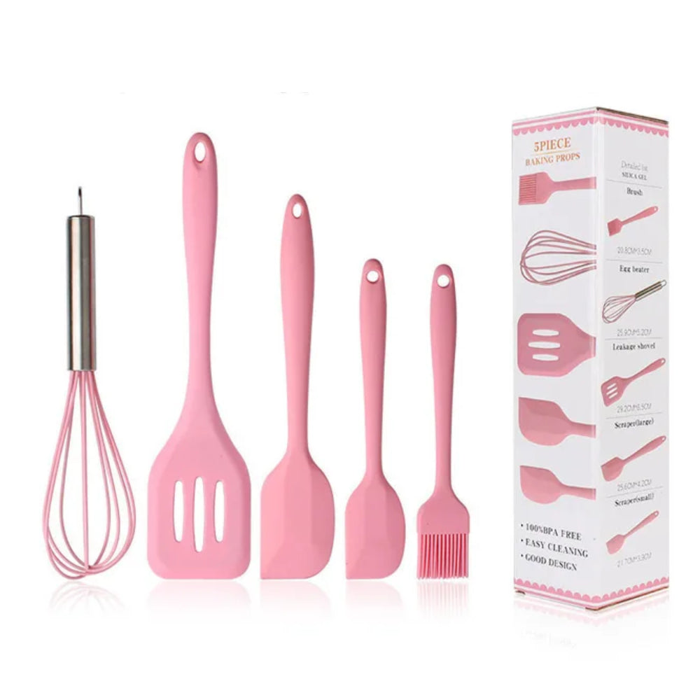 SILICONE COOKING KITCHEN UTENSILS SET FOR BAKING 5 PIECE