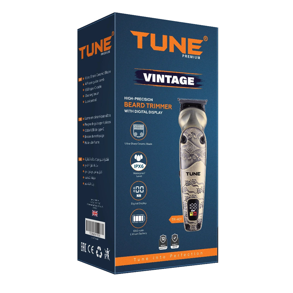 TUNE VINTAGE ULTRA SHARP CERAMIC BLADE HAIR TRIMMER Model TR401