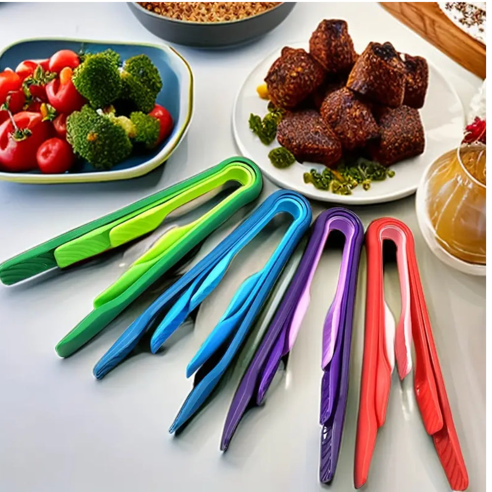 3PCS PLASTIC KITCHEN TONGS SERVING COOKING FOR BBQ SALAD GRILLING FRYING Model CLIP-LY 1007