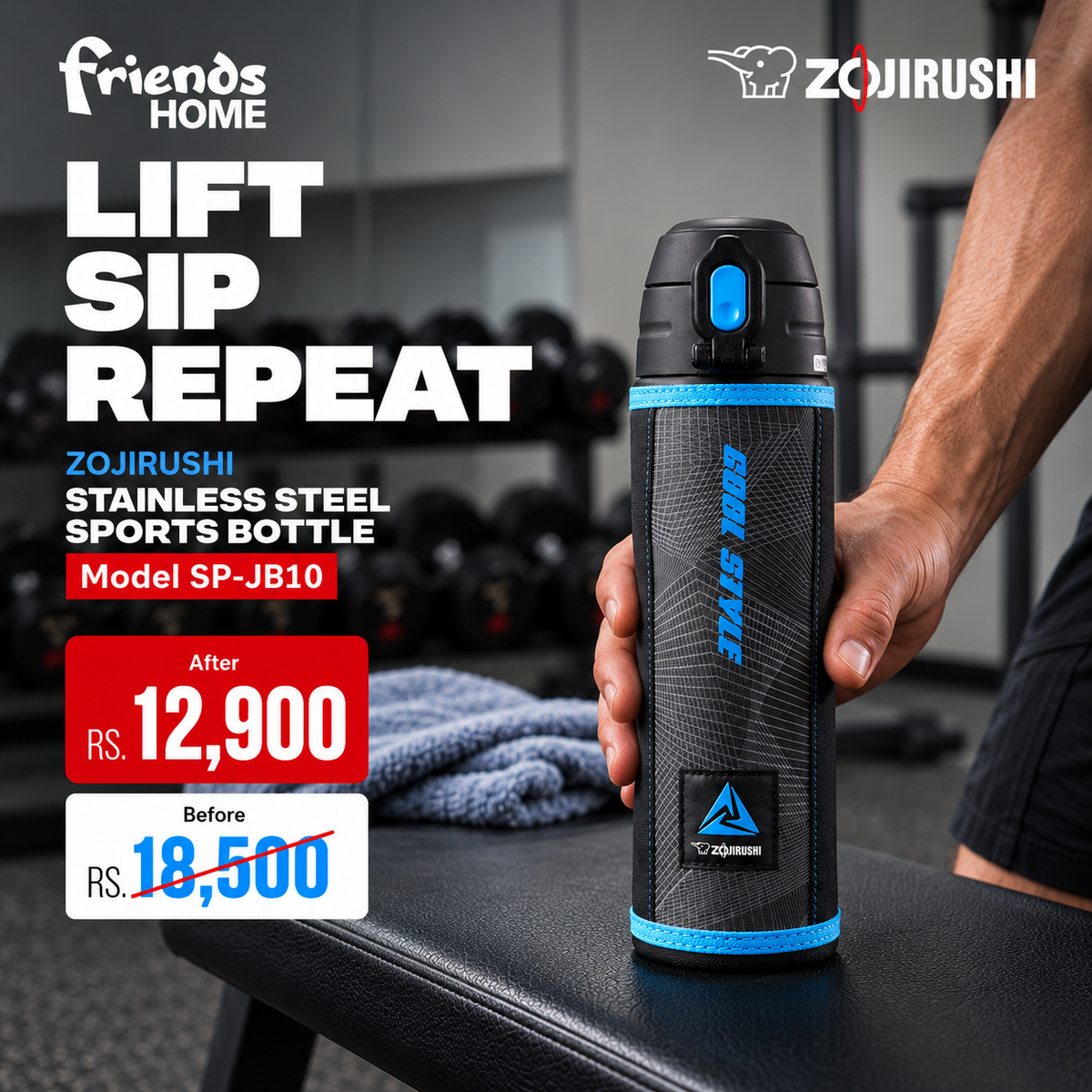 ZOJIRUSHI STAINLESS STEEL SPORTS BOTTLE Model SP-JB10