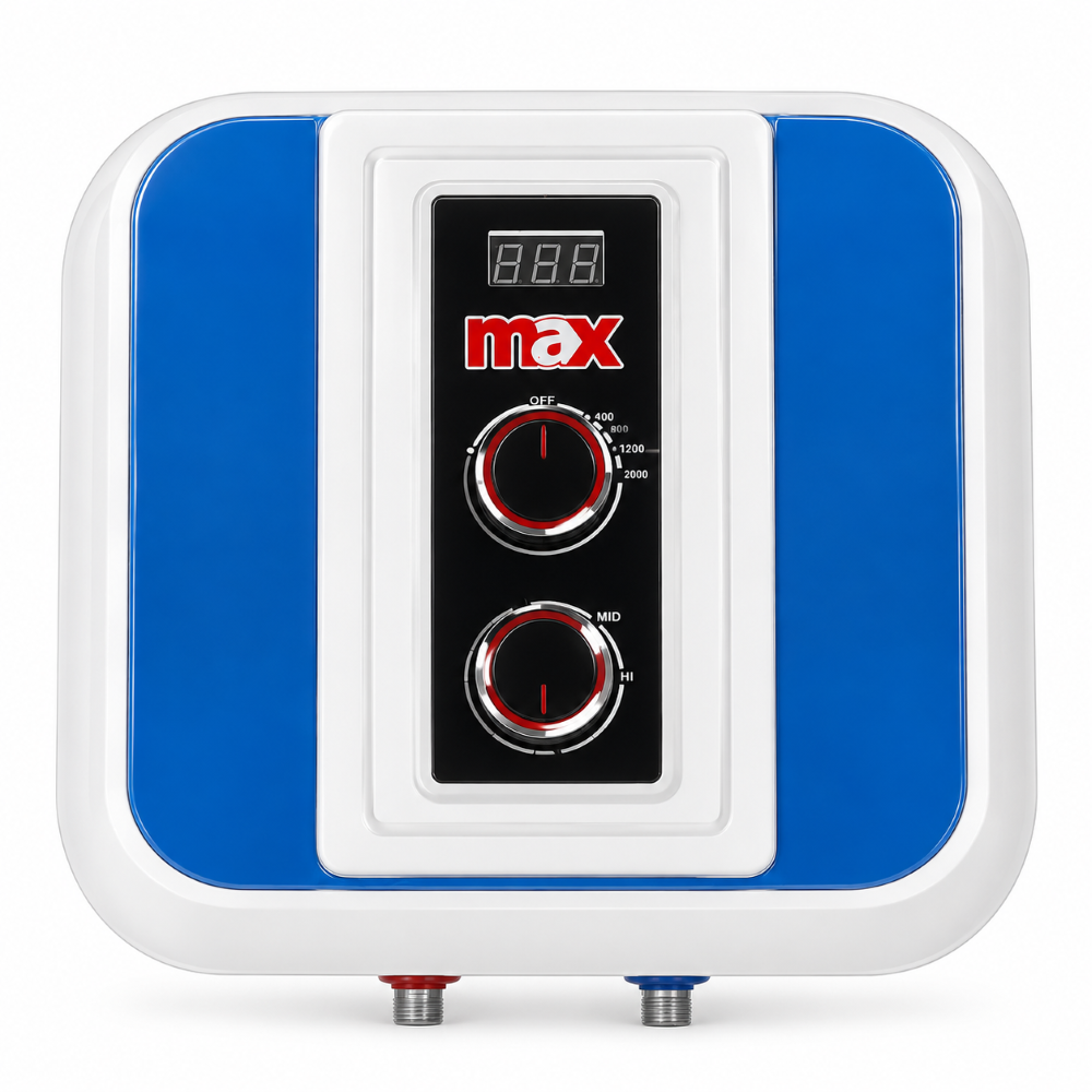 MAX 15 liter smart electric storage geyser Model SE 15L on a white background
