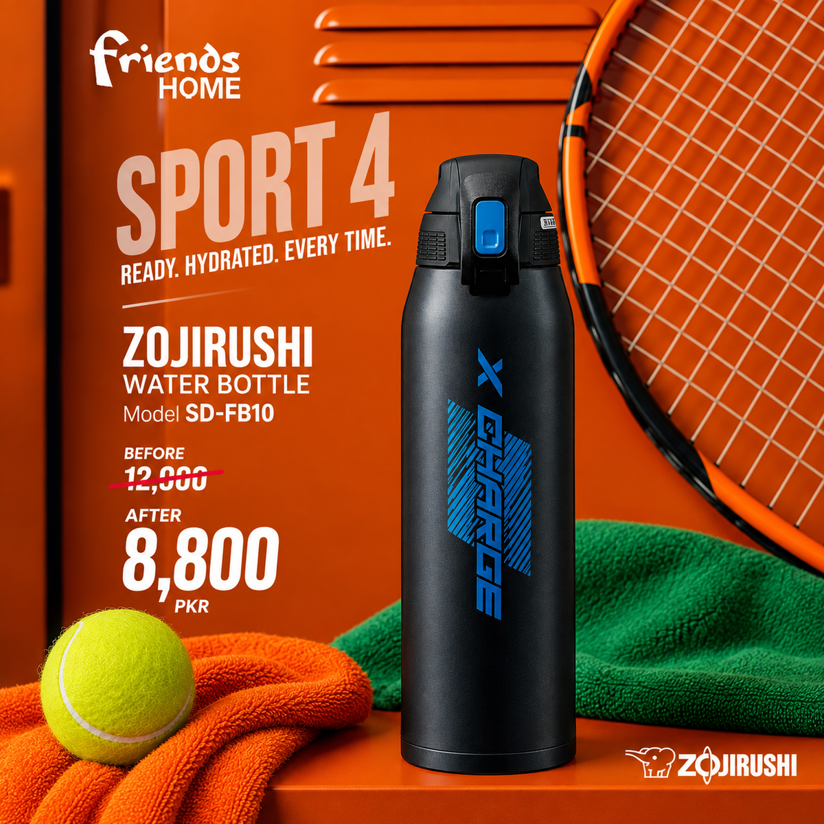 ZOJIRUSHI WATER BOTTLE Model SD-FB10
