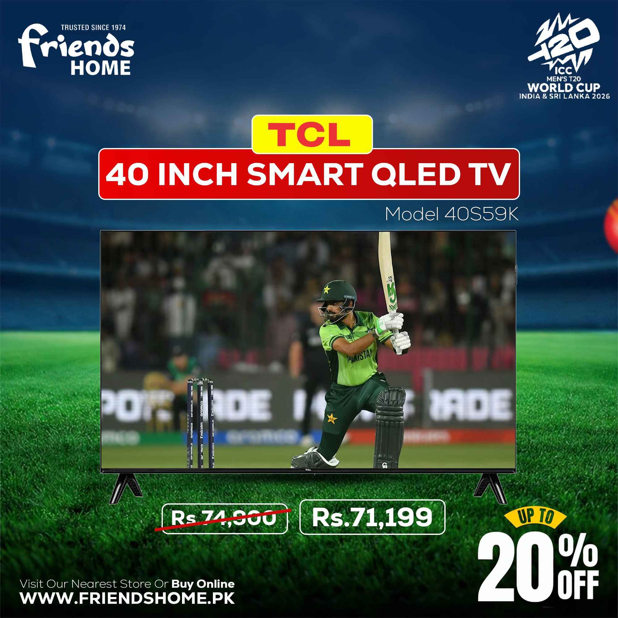 TCL 40 INCH SMART QLED TV Model 40S59K