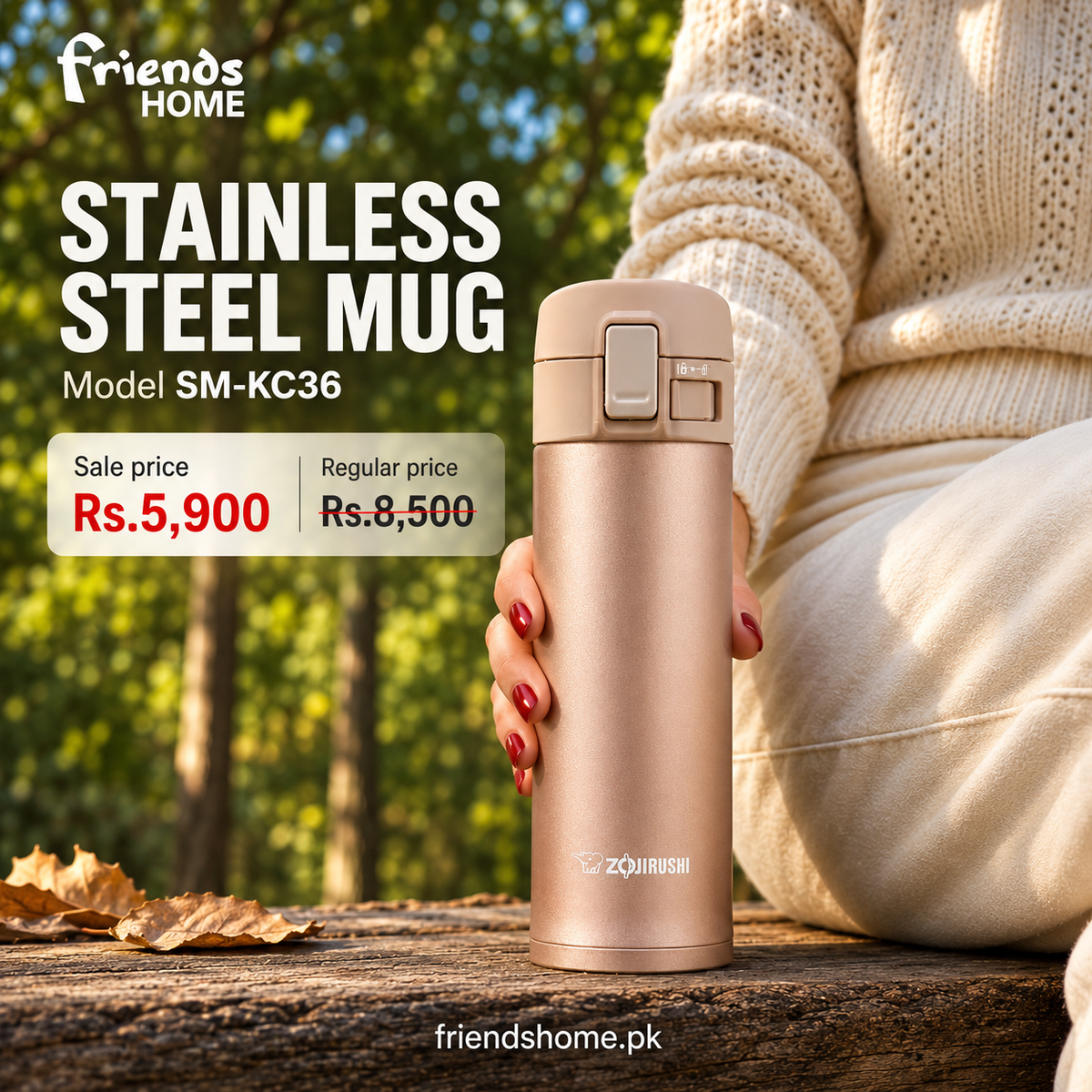 ZOJIRUSHI STAINLESS STEEL MUG Model SM-KC36
