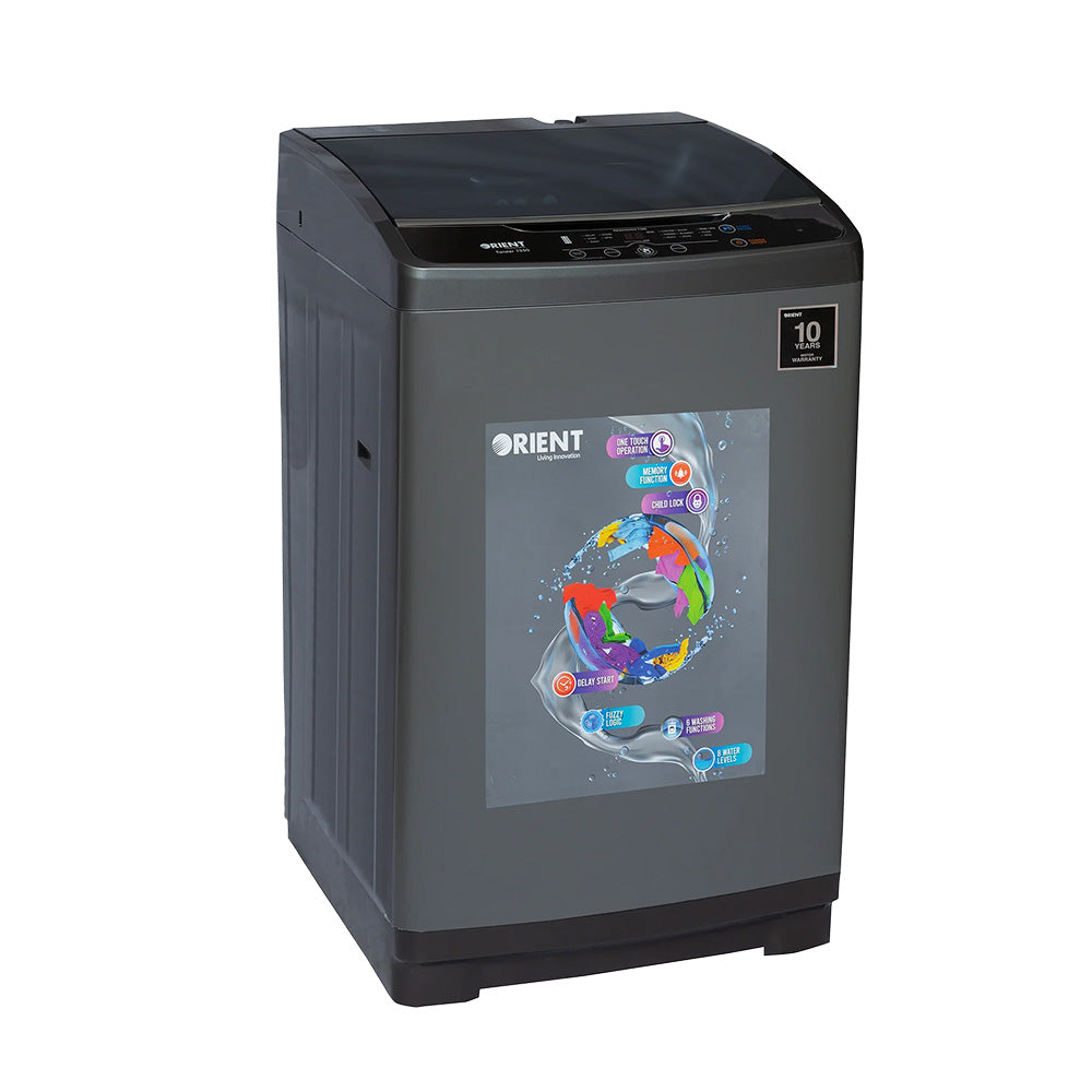ORIENT 12KG AUTOMATIC TOP LOAD WASHING MACHINE Model TWISTER 1350 METALLIC GREY