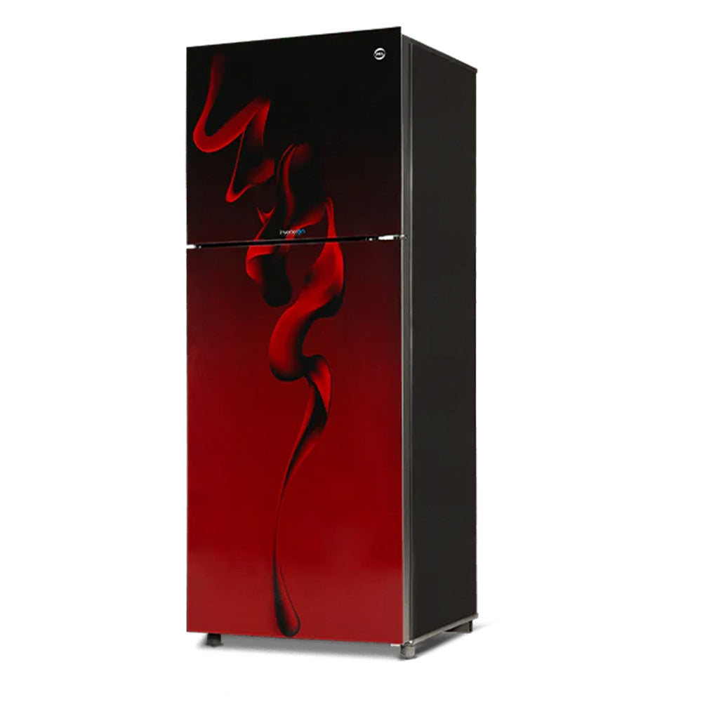 PEL FLAT GLASS DOOR INVERTERON REFRIGERATOR Model 2350 MAROON BLAZE