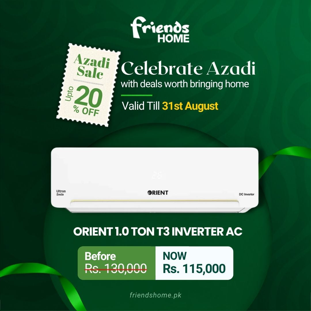 ORIENT 1.0 TON ULTRON PLUS T3 INVERTER AC Model MEGA 12S PEARL WHITE