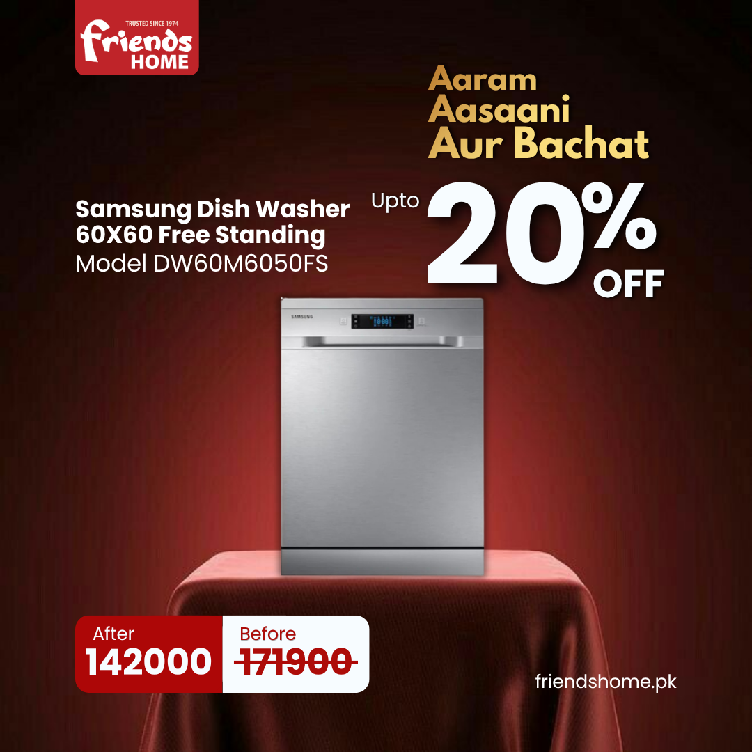 SAMSUNG 60X60 CM FREESTANDING DISHWASHER Model DW60M6050FS