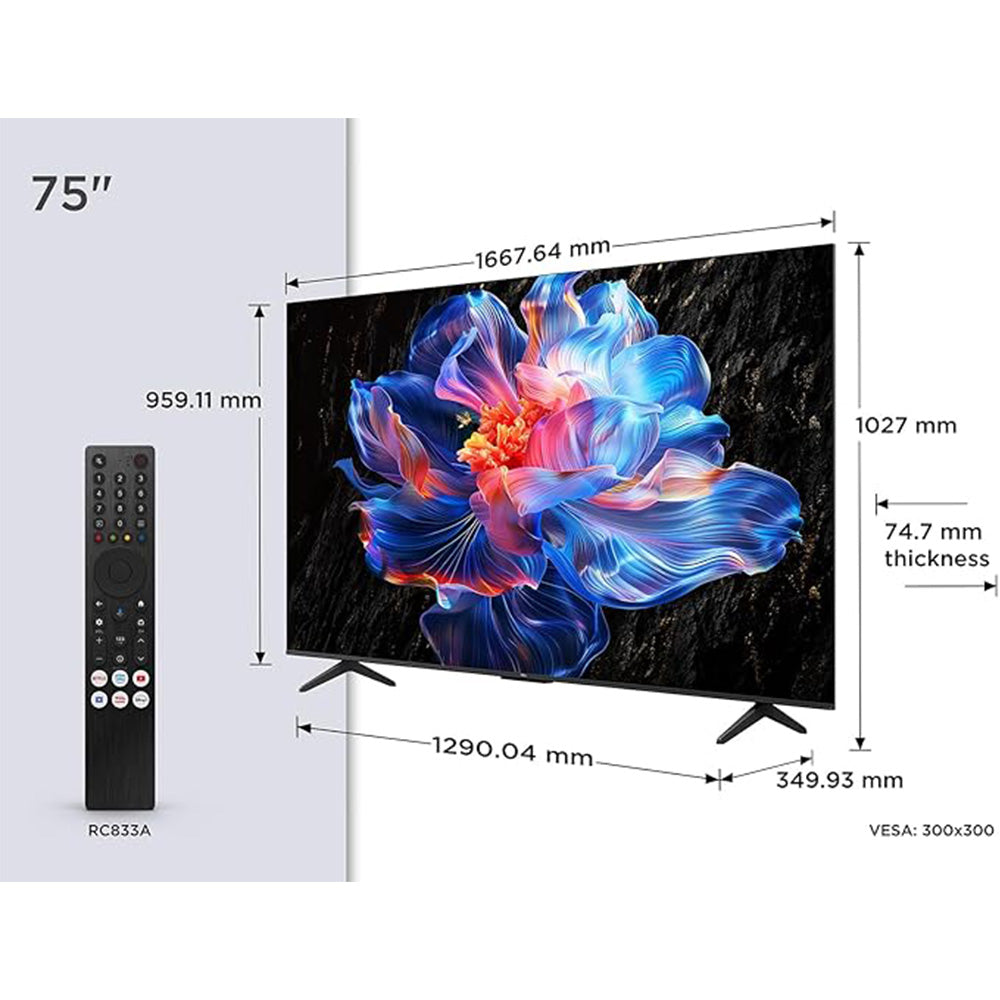 TCL 75 INCH SMART & 4K GOOGLE TV Model 75V6C