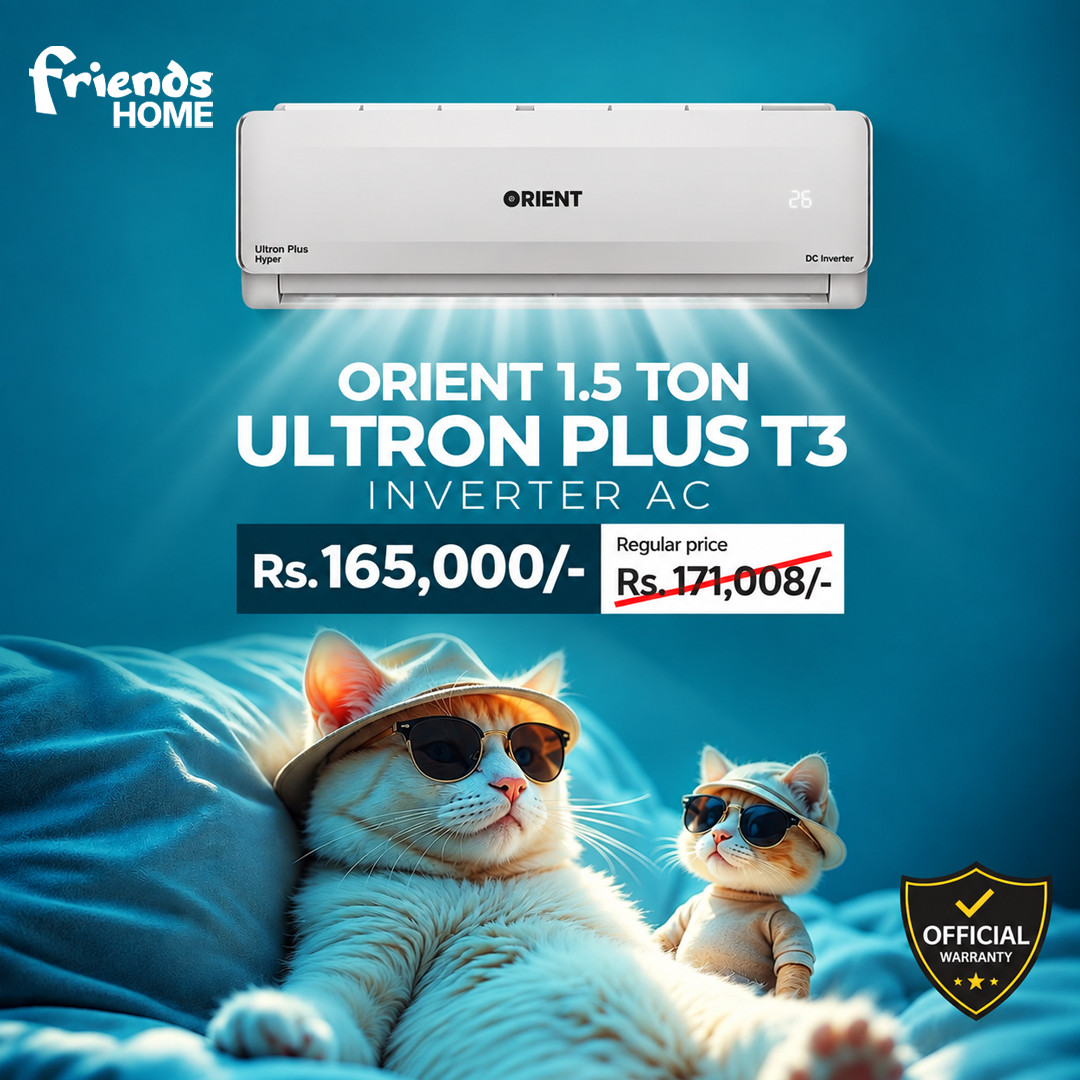 ORIENT 1.5 TON ULTRON PLUS T3 INVERTER AC Model 20S HYPER SUPER WHITE