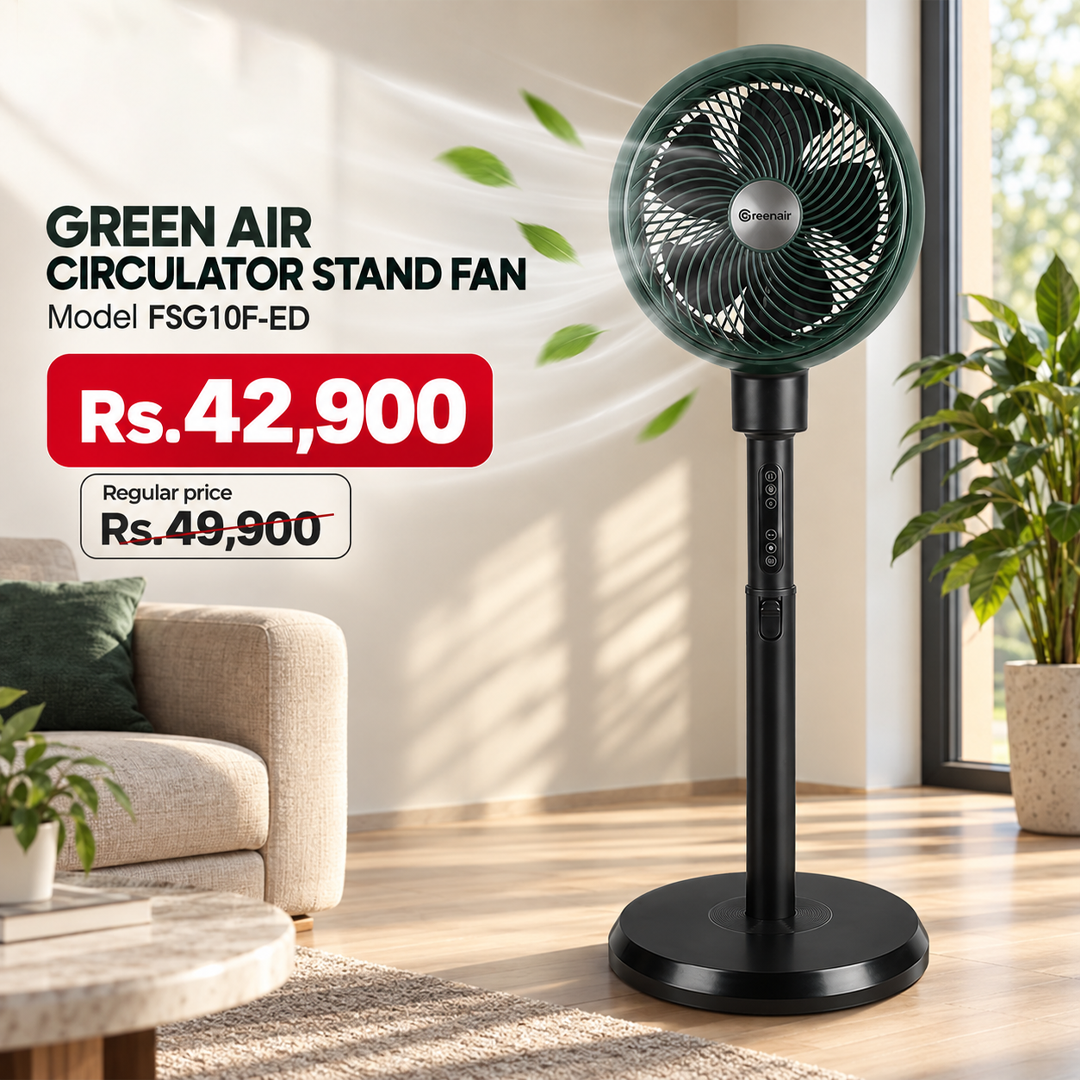 GREEN AIR CIRCULATOR STAND FAN Model FSG10F-ED