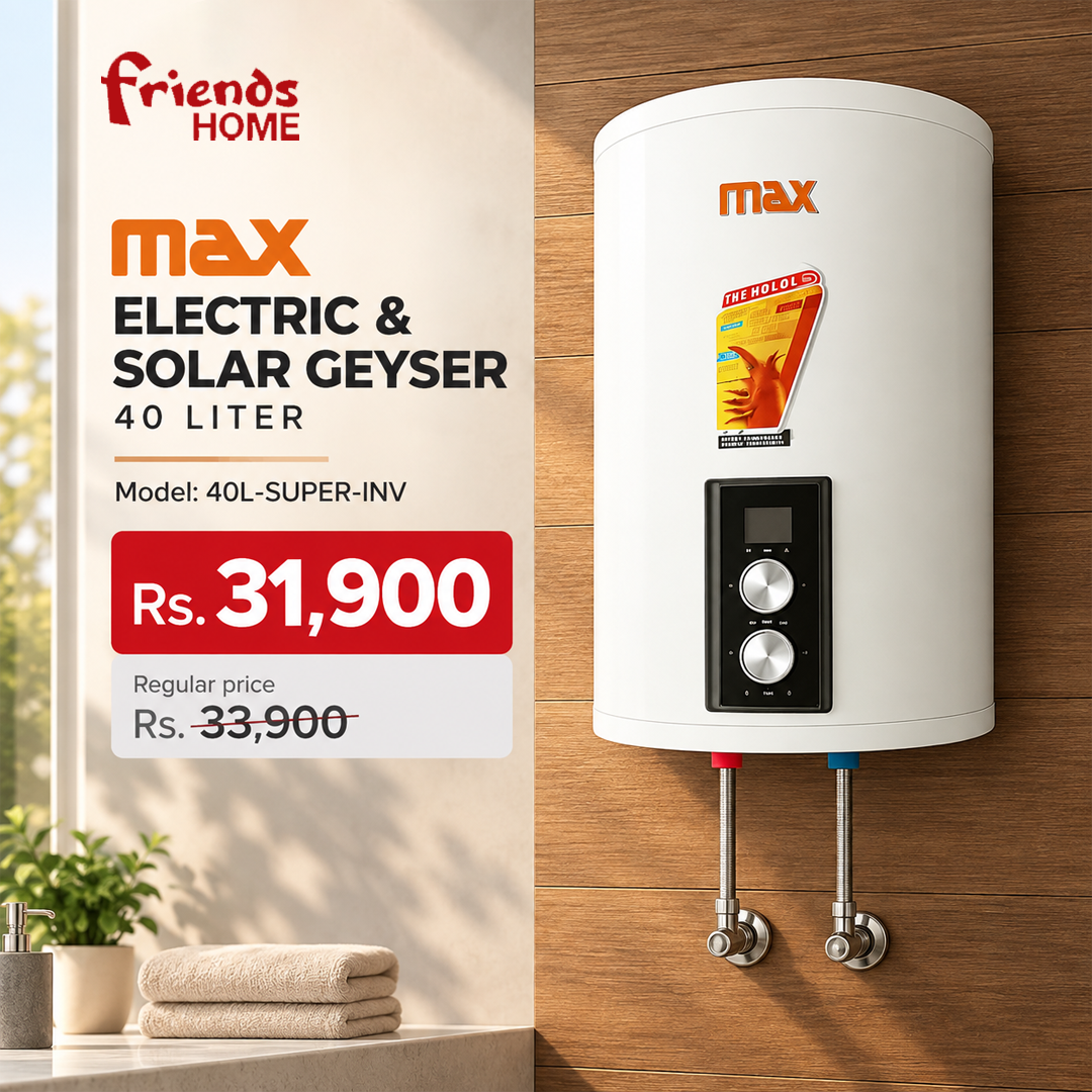 MAX ELECTRIC & SOLAR GEYSER 40 LITER Model 40L-SUPER-INV