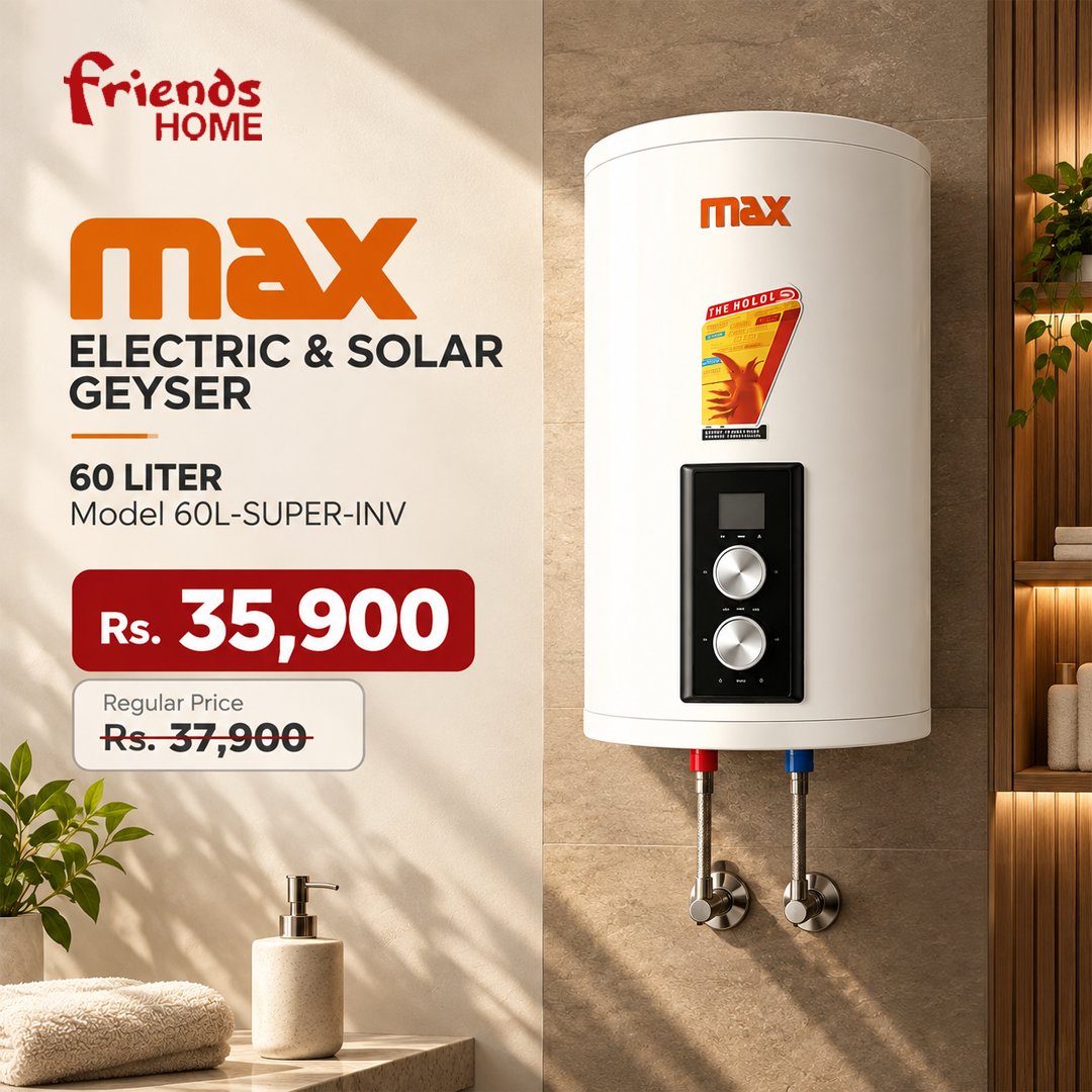 MAX ELECTRIC & SOLAR GEYSER 60 LITER Model 60L-SUPER-INV