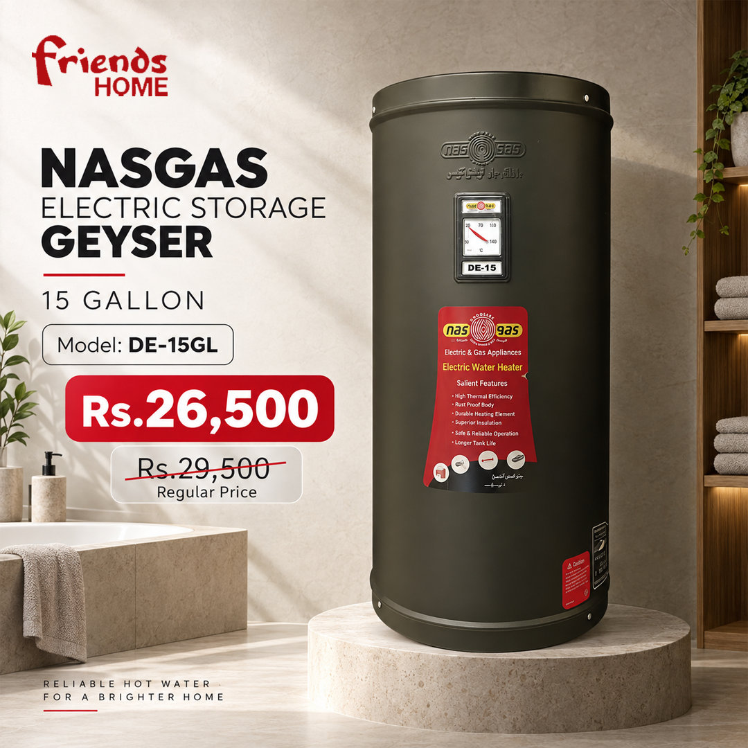 NASGAS ELECTRIC STORAGE GEYSER 15 GALLON Model DE-15GL