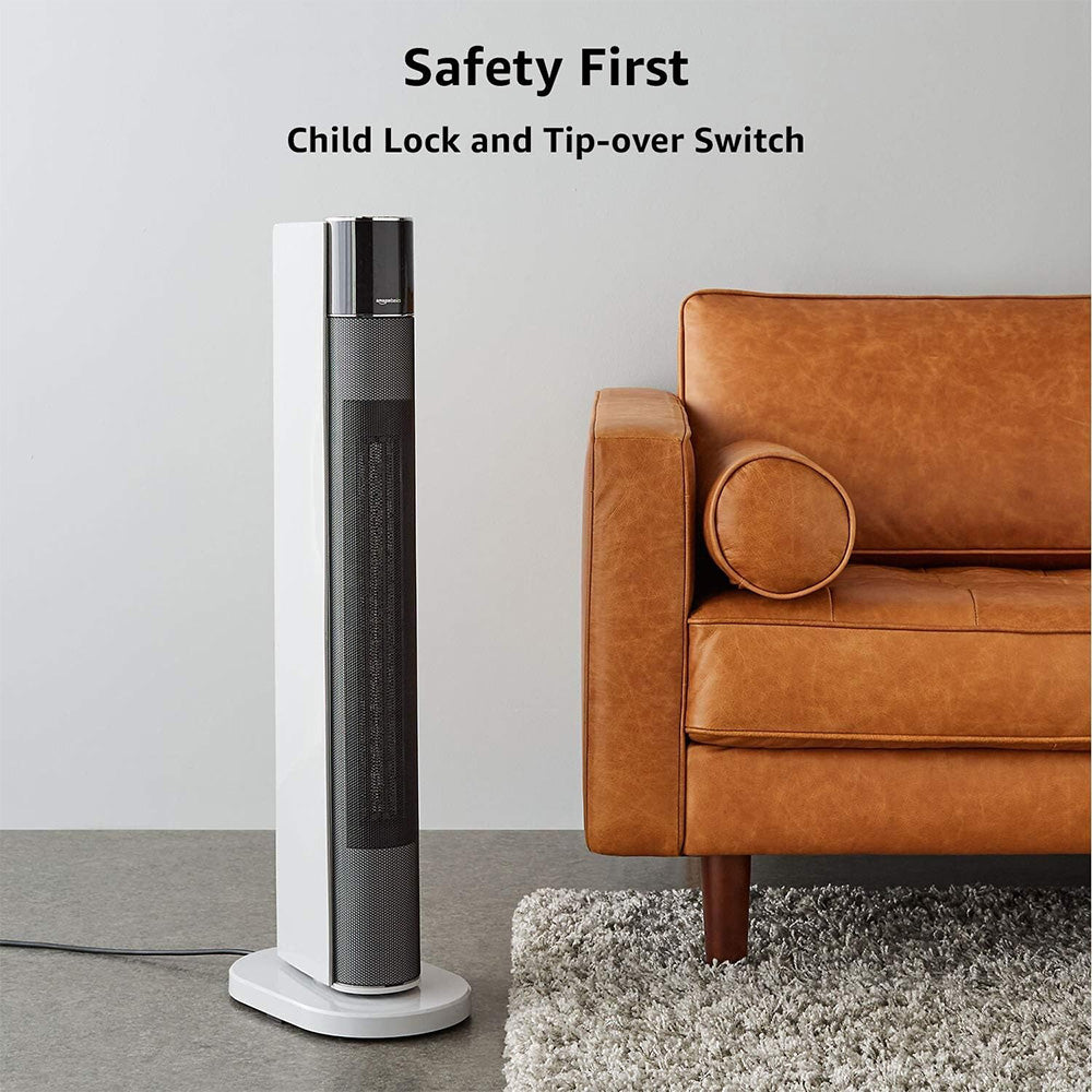 AMAZON BASICS OSCILLATING PORTABLE TOWER HEATER Model BO7W85DJQV