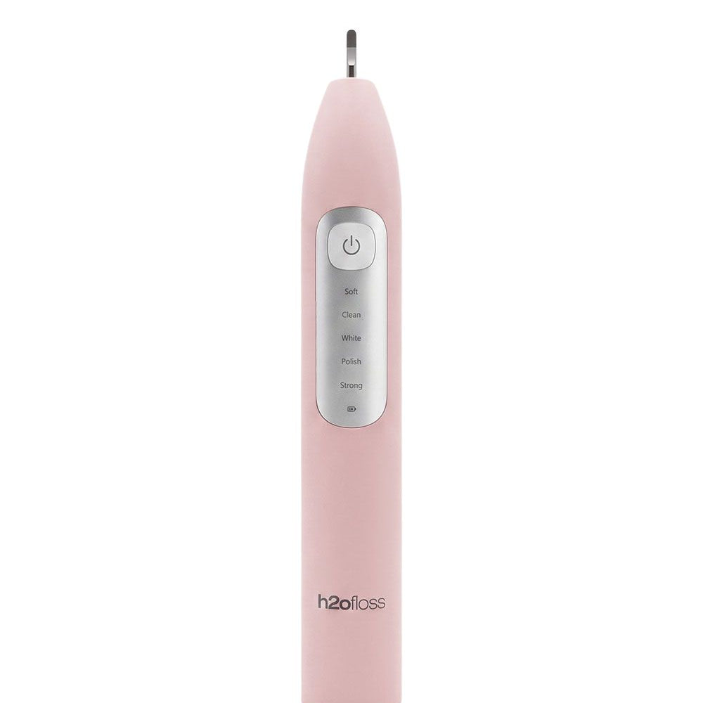 H2OFLOSS BT-02 pink electric toothbrush detail view