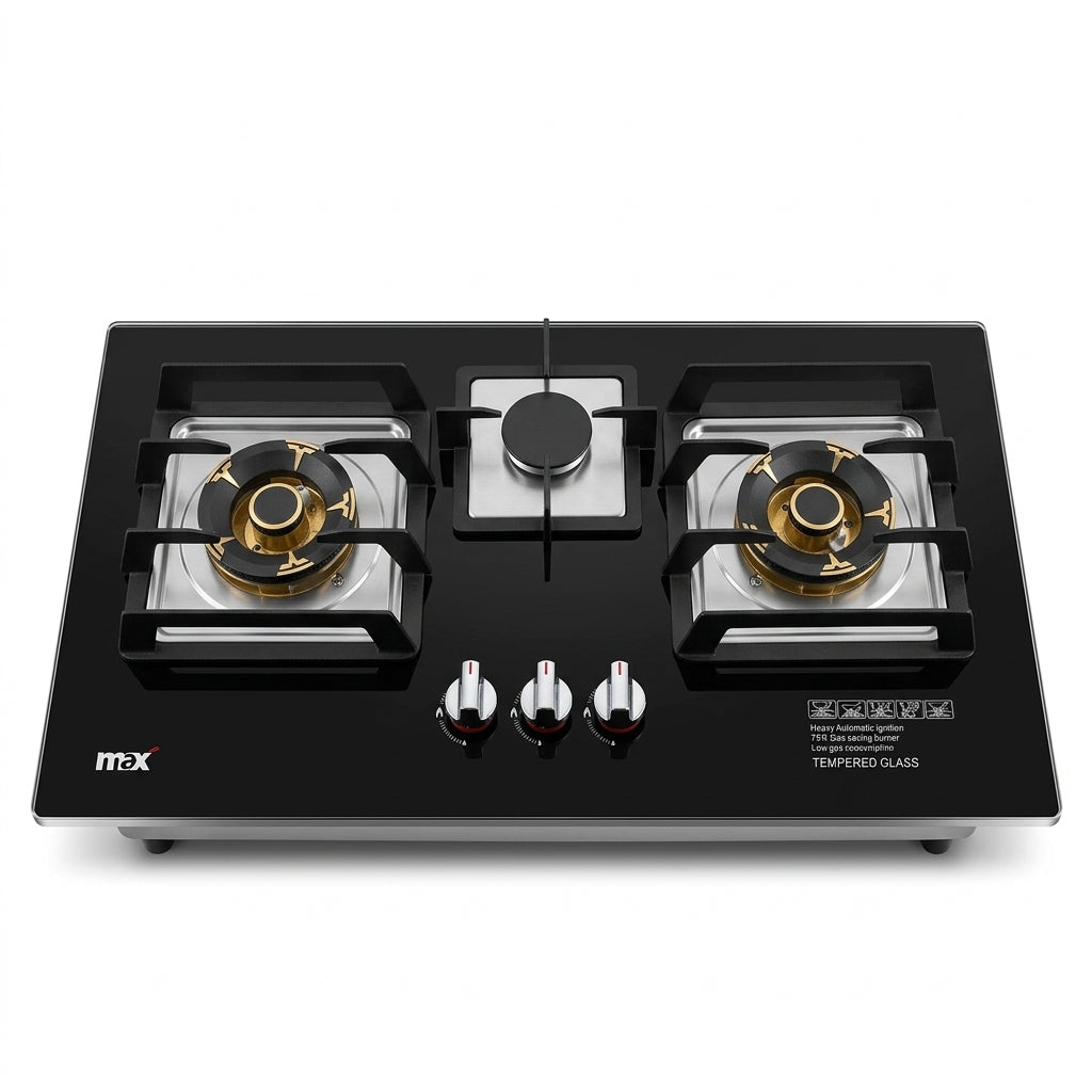 MAX 3 BURNER GLASS HOB Model AP11 NG