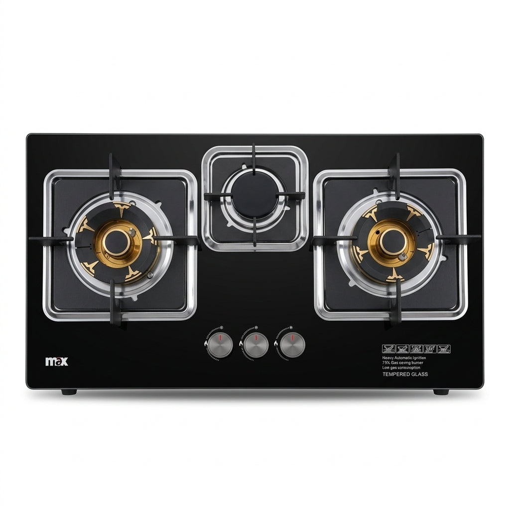 MAX 3 BURNER GLASS HOB Model GAL67-2DE NG