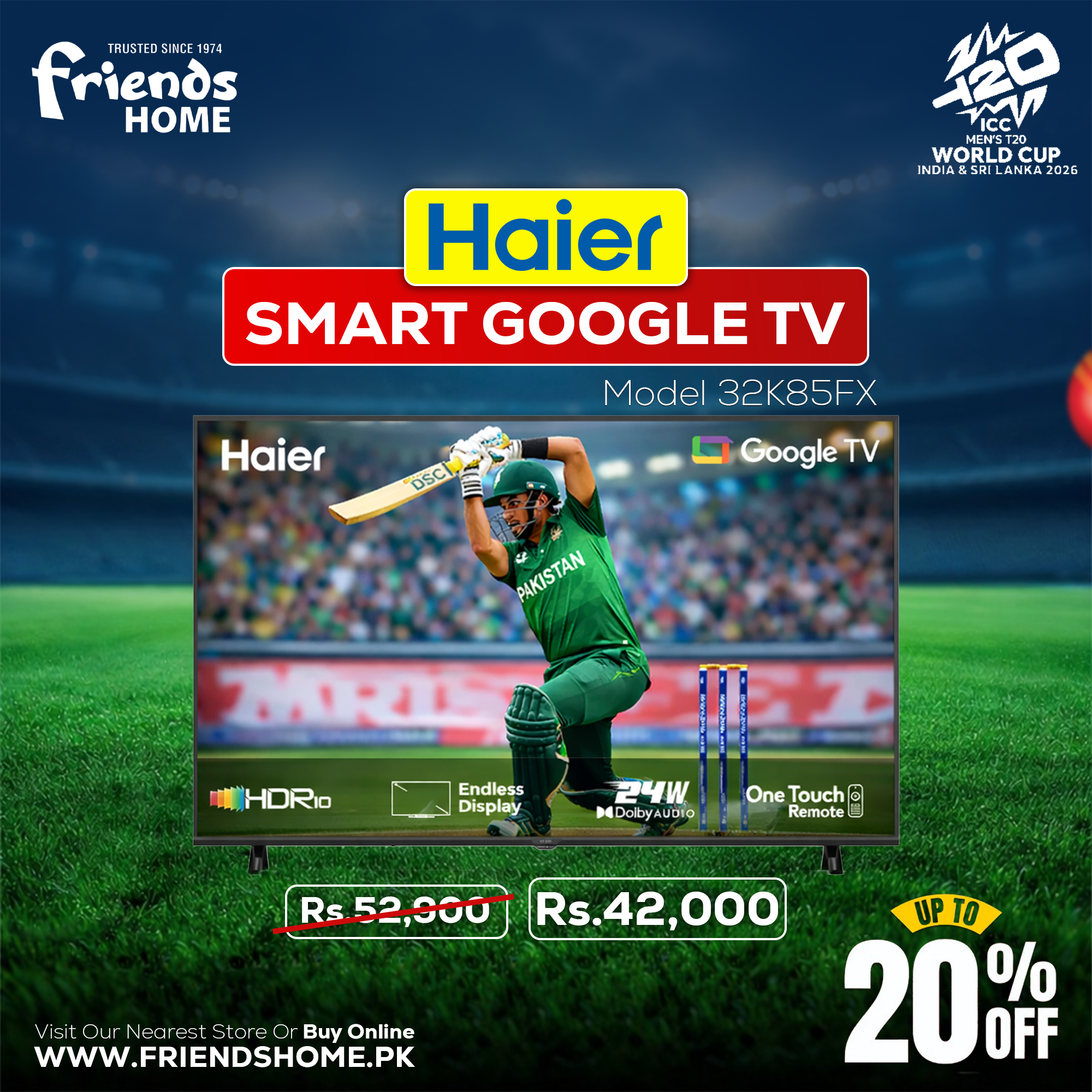 HAIER 32 INCH GOOGLE LED TV Model 32K85FX