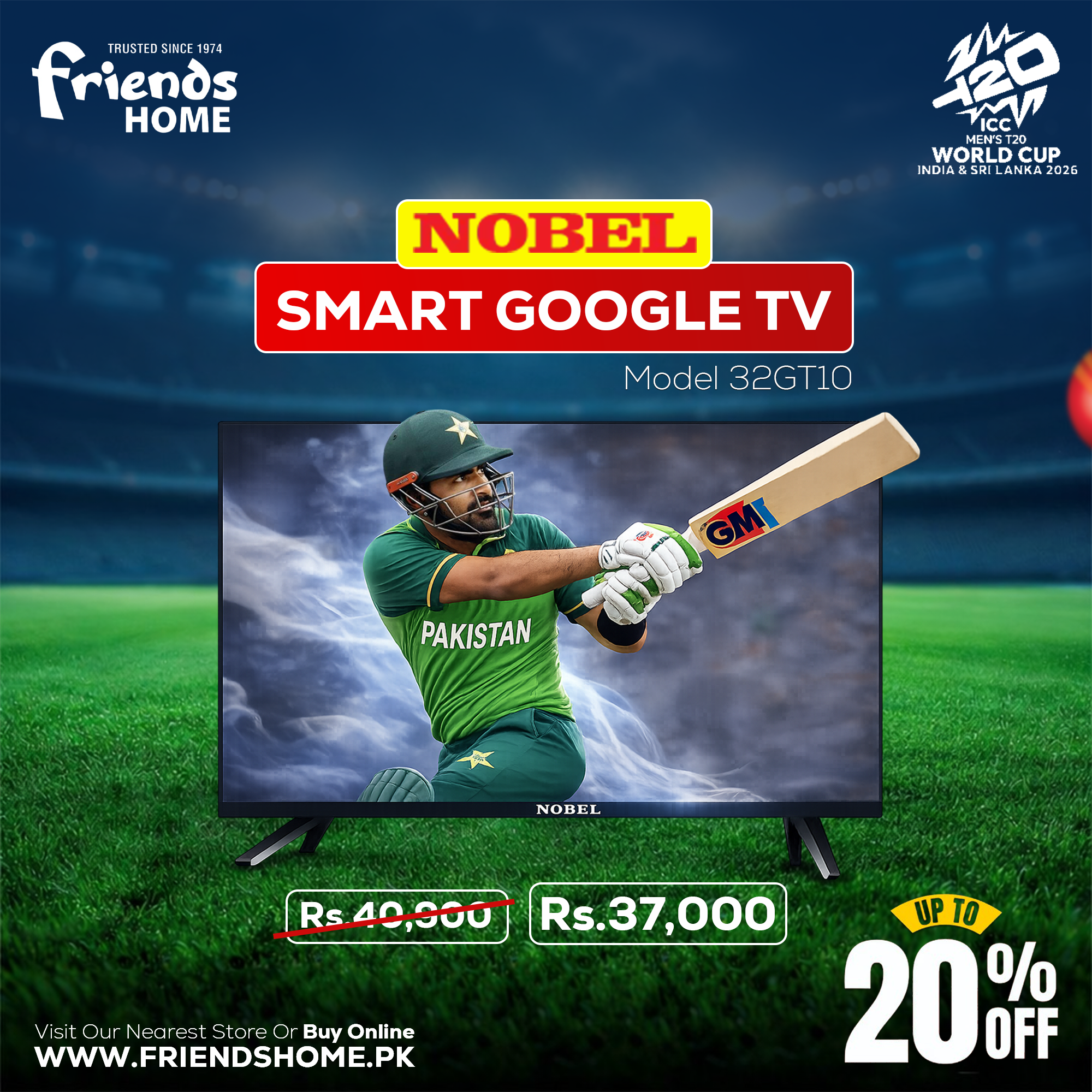 NOBEL 32 INCH SMART GOOGLE TV Model 32GT10