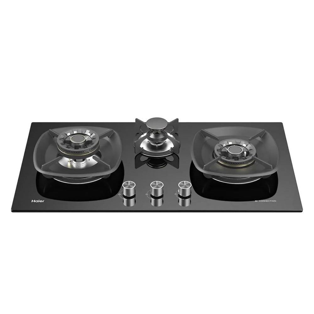 HAIER GLASS 3BURNER HOB Model HCC-Q88396B LPG
