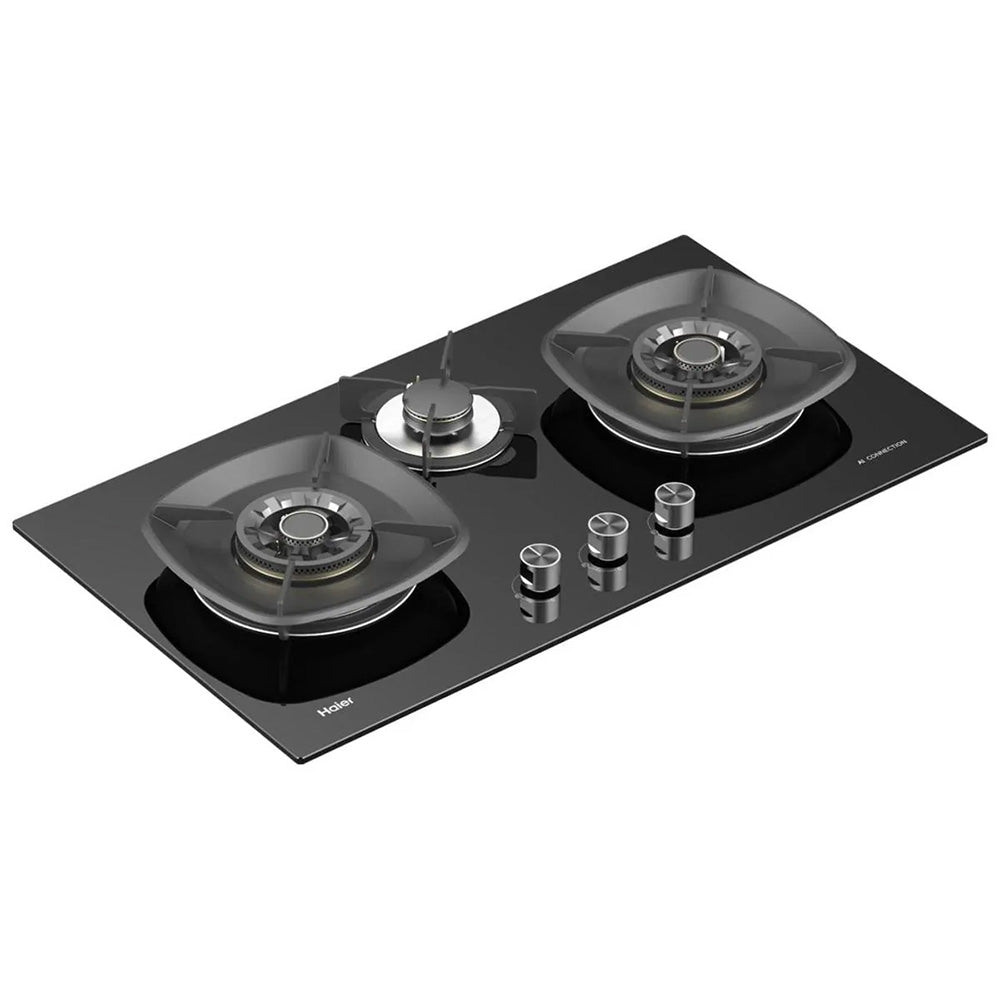HAIER GLASS 3BURNER HOB Model HCC-Q88396B LPG