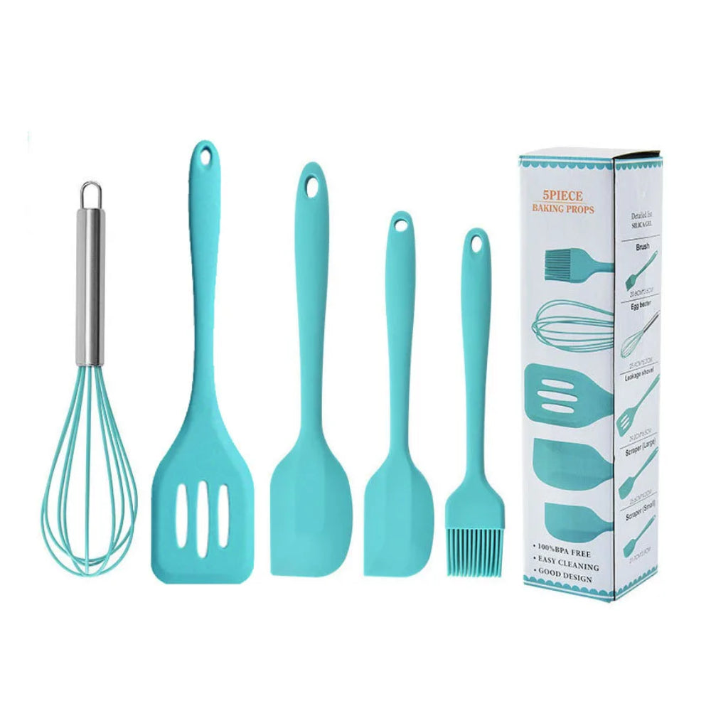 SILICONE COOKING KITCHEN UTENSILS SET FOR BAKING 5 PIECE