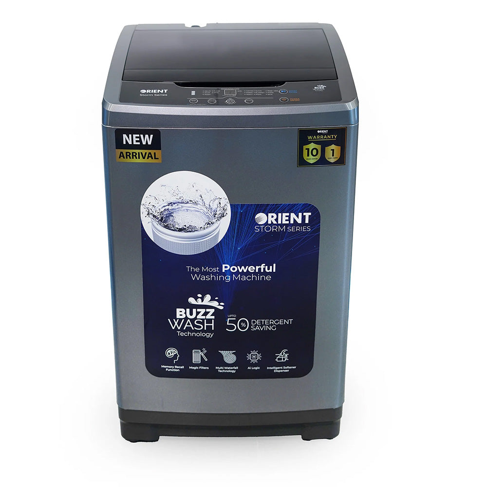 ORIENT 10KG AUTOMATIC TOP LOAD STORM WASHING MACHINE Model 1150 METALLIC GREY