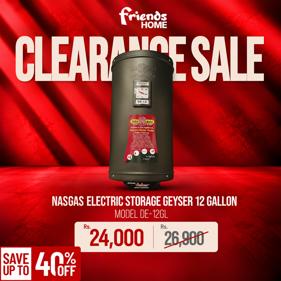NASGAS electric storage geyser 12 gallon model DE-12GL clearance sale 40% off