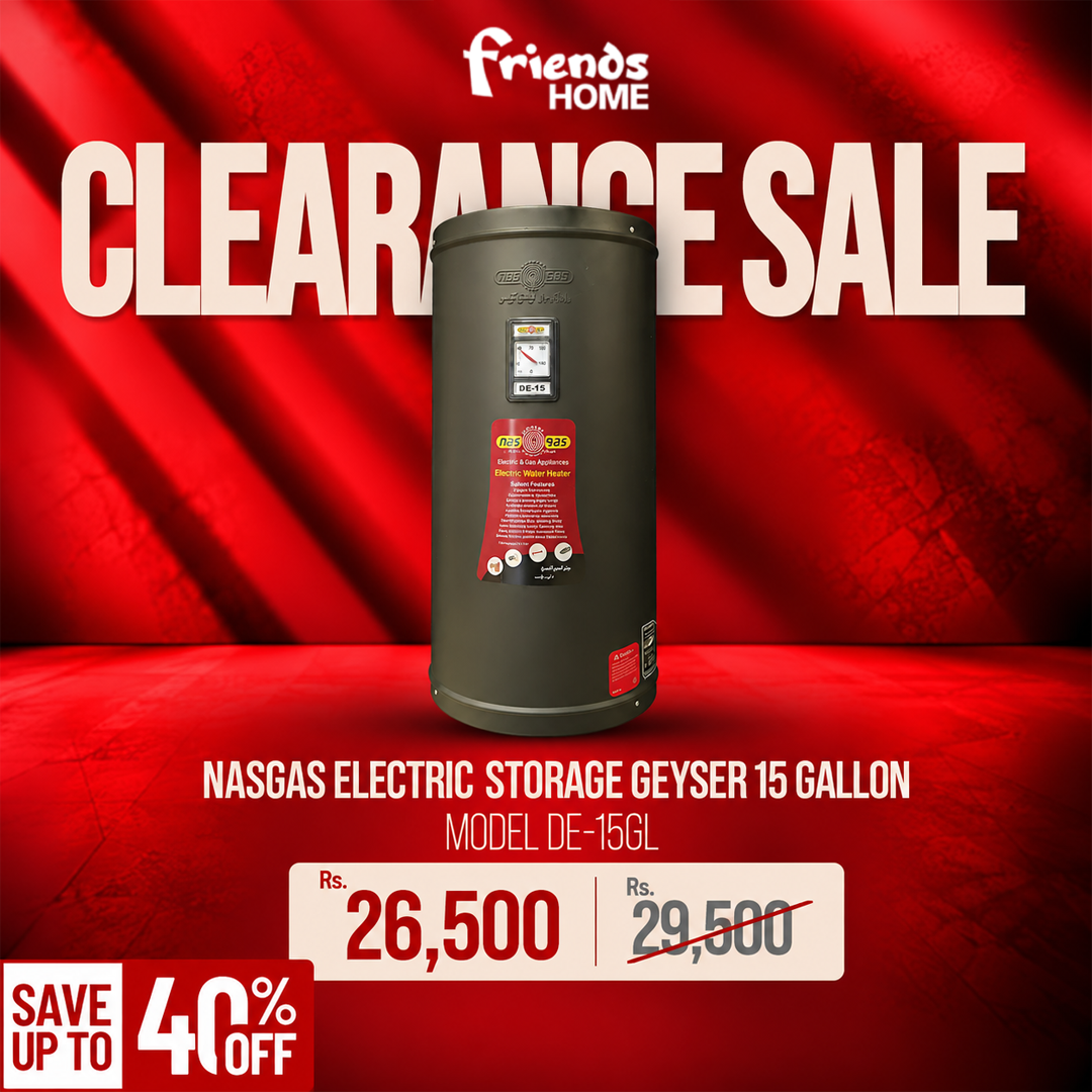 NASGAS electric storage geyser 15 gallon model DE-15GL clearance sale 40% off