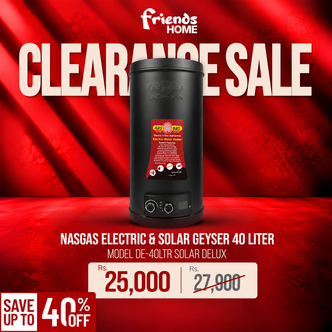 NASGAS electric and solar geyser 40 liter model DE-40LTR SOLAR DELUX clearance sale 40% off