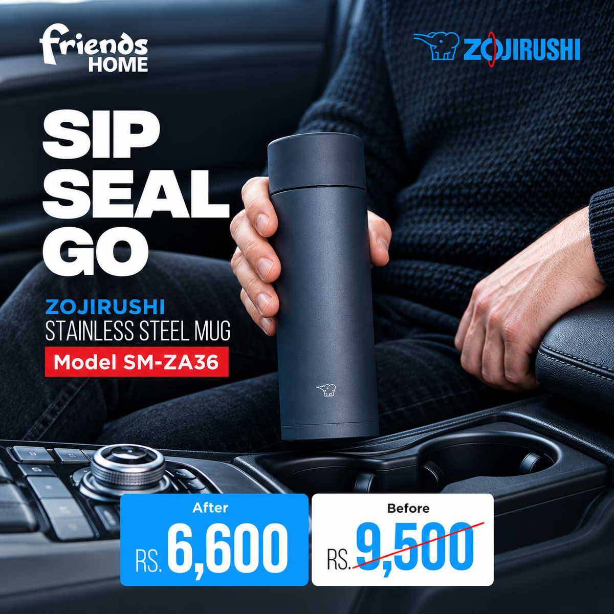 ZOJIRUSHI STAINLESS STEEL MUG Model SM-ZA36